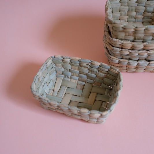 Rectangular Palm Leaf Basket
